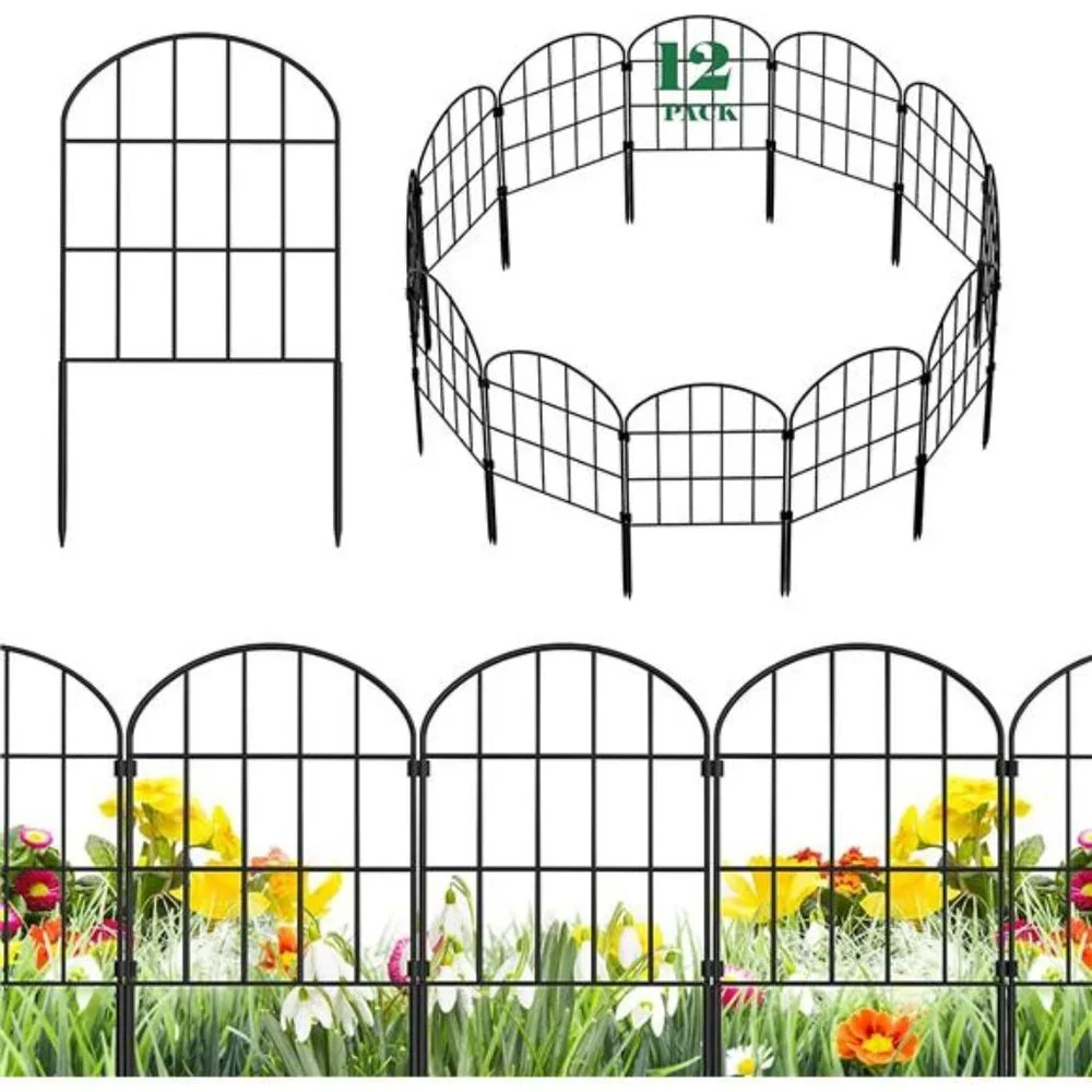 12 Pack Decorative Garden Fence Panels No Dig Fencing, 24in (H) x 13ft (L)